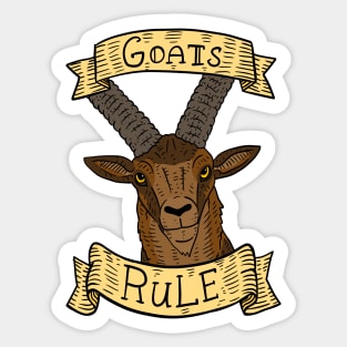 goats rule, ibex illustration. Sticker